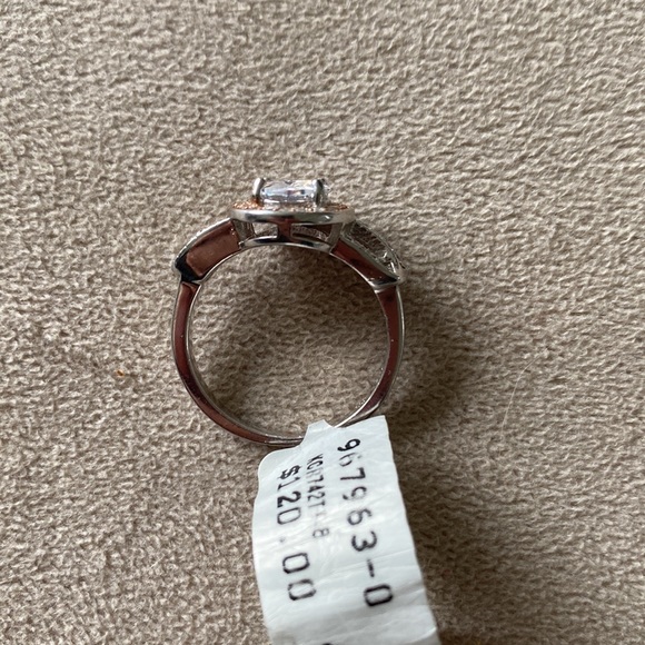 Sterling Silver/ Rose Gold Engagement Ring - Picture 4 of 5